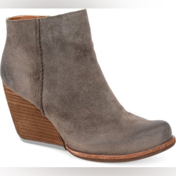 Kork-Ease Wedge Bootie Leather Charcoal Grey Size 7 - Picture 2 of 9